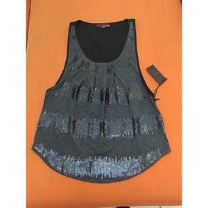 Top, sequined tank top.